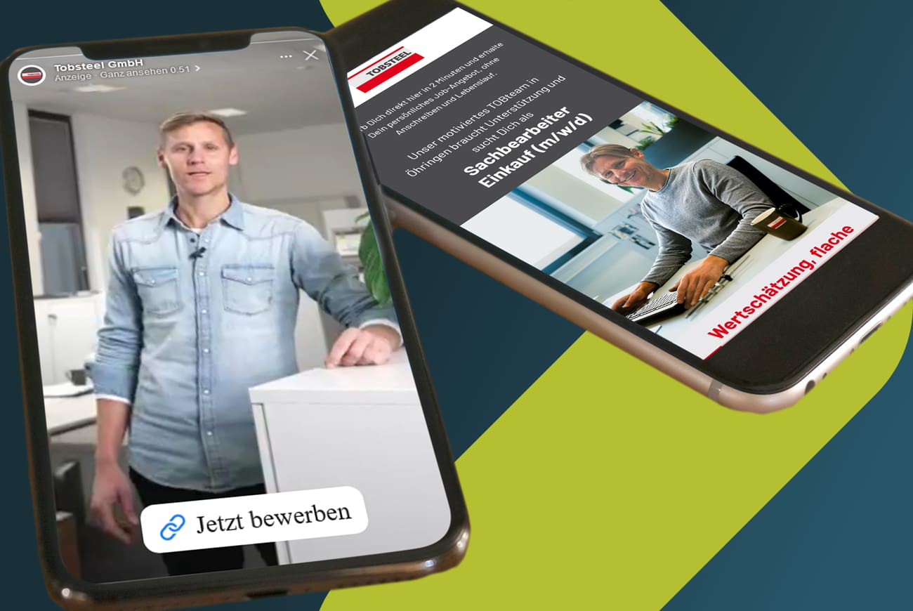 Social Recruiting - Smartphone mit Recruiting Funnel für Sachbearbeiter/in Einkauf