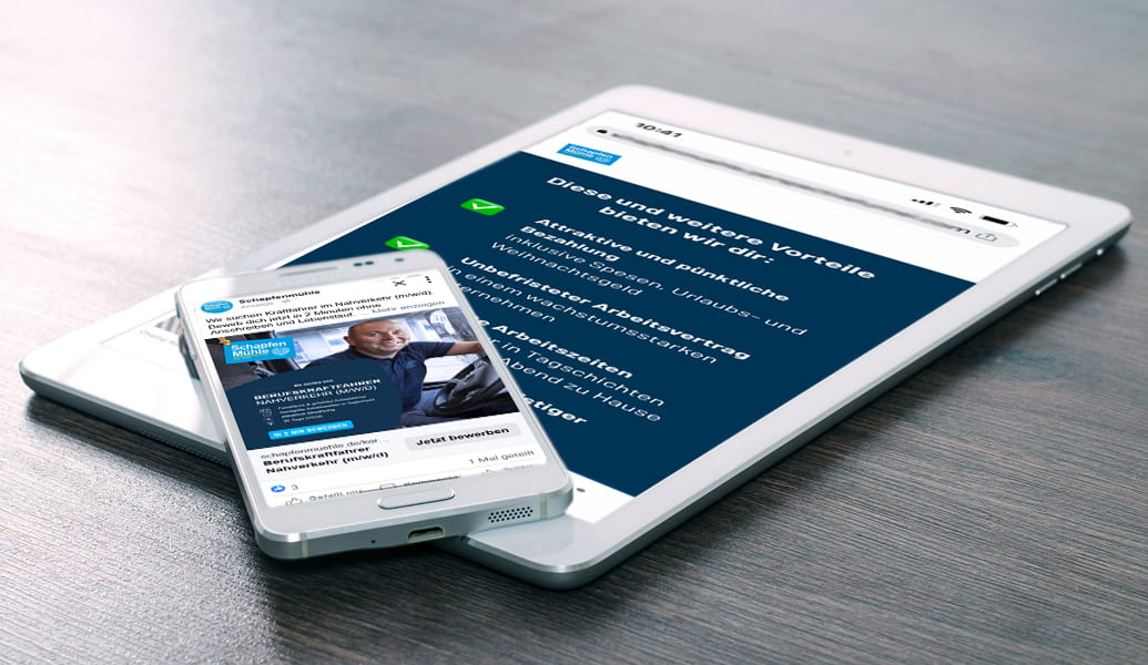 Social Recruiting - Smartphone mit Recruiting Funnel